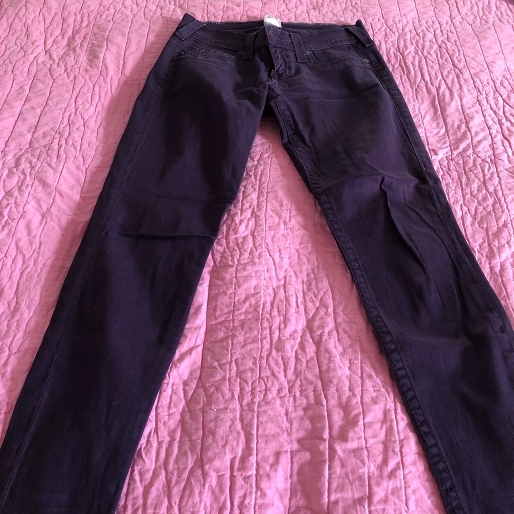 True Religion purple skinny jeans